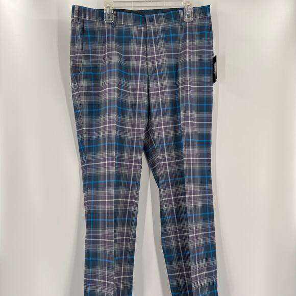 Nike Golf Dri Fit Mens 36x30 Purple Blue Plaid Tour Performance Golf Pants NWT - Picture 5 of 7